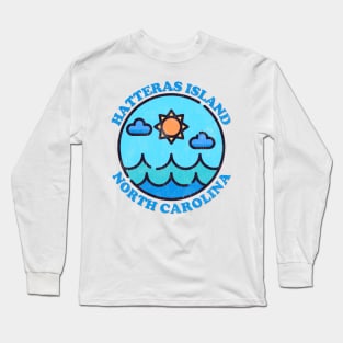 Hatteras Island, NC Summertime Vacationing Ocean Skyline Long Sleeve T-Shirt